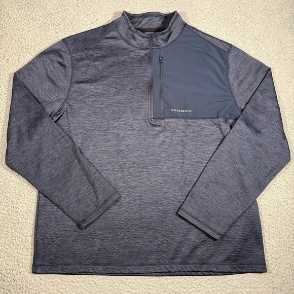 G.H. Bass & Co. Other - G.H. Bass & Co Pullover Mens XL Blue Fleece 1/4 Zip Chest Pocket Sweatshirt